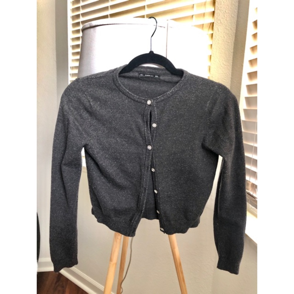 Zara Knit Charcoal / Dark Grey Cardigan S
